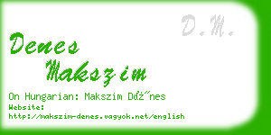 denes makszim business card